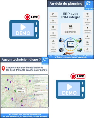 Démos Simpleter ERP + FSM intégré