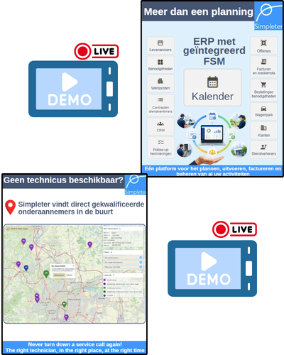 Demonstraties Simpleter ERP + geïntegreerd FSM